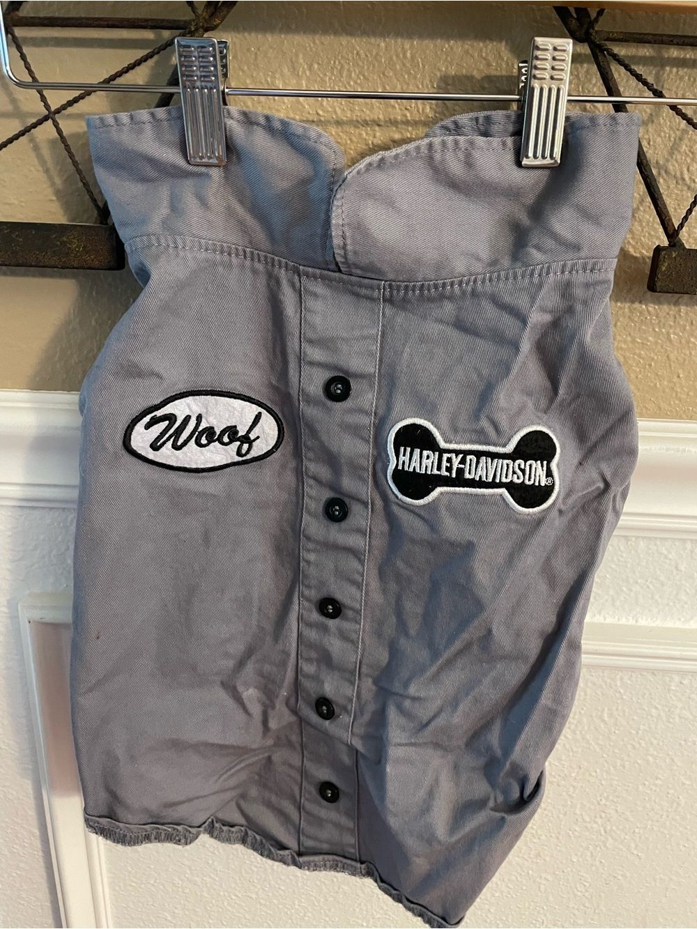 Harley Davidson Gray Black and White Woof Dog Muscle Shirt Outfit M
